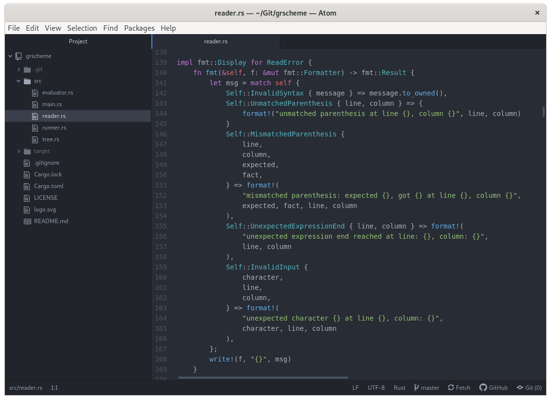 Figure 6: Atom Editor default look