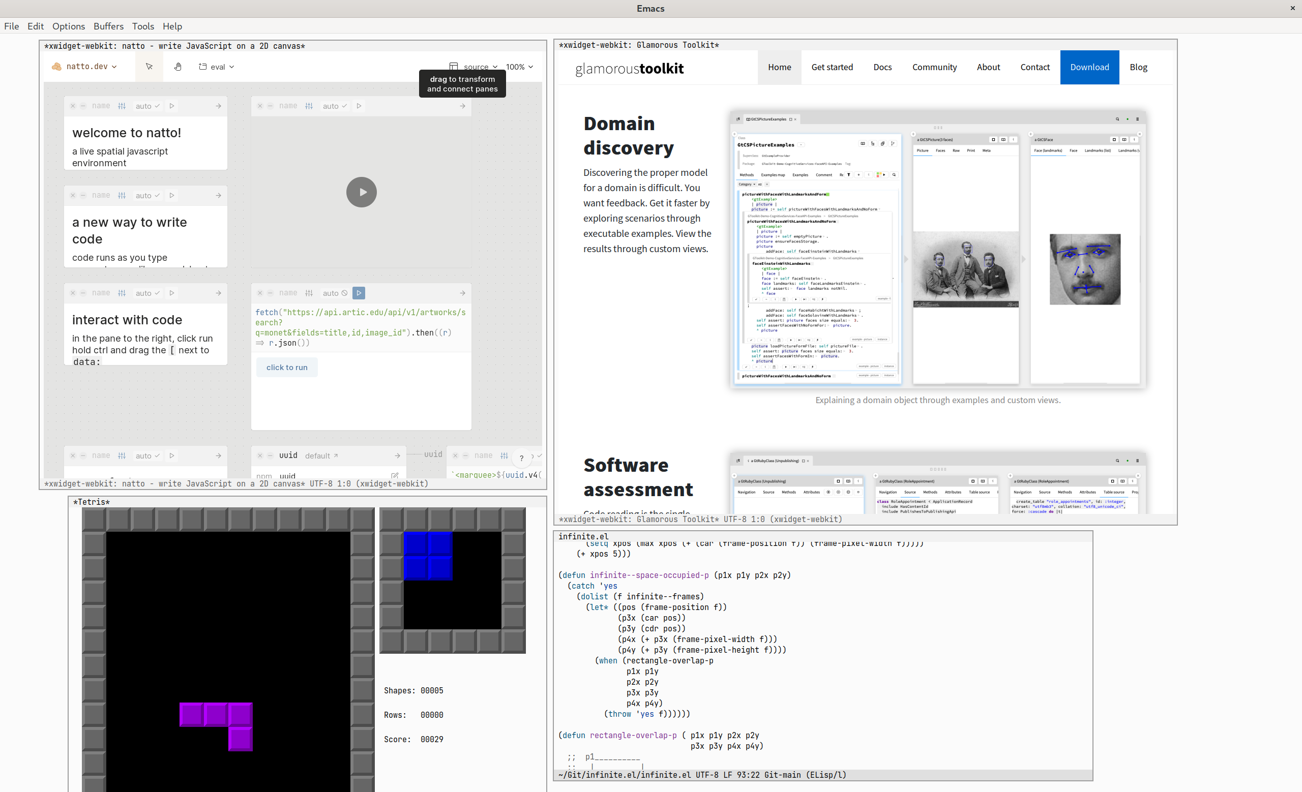 Figure 6: And there are some more windows below the screen that I can pan to