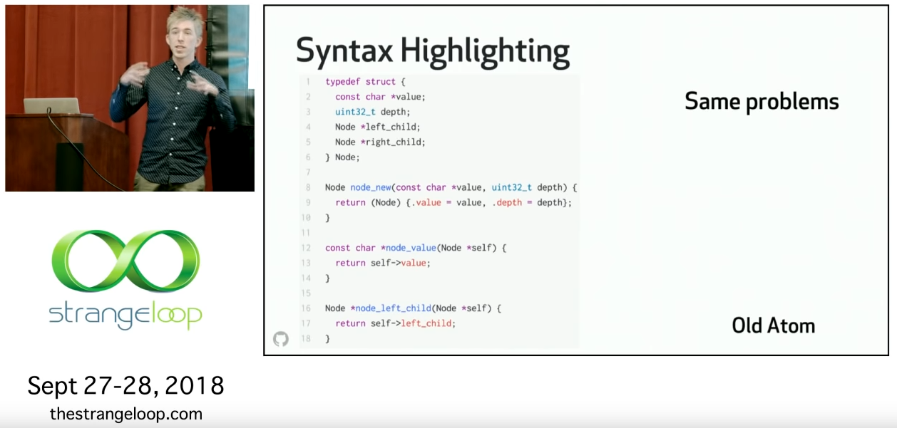 Figure 1: In some languages, variables have different colors depending on context, types have different colors, struct fields don&rsquo;t have their own color, etc.