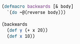 Figure 5: Dynamic highlighting is enabled, but the macro wasn&rsquo;t made known to the REPL process