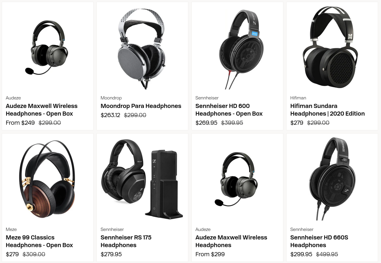 Figure 4: headphones.com catalog